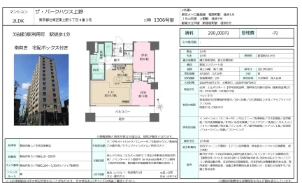 ザ・パークハウス上野 1306号 0