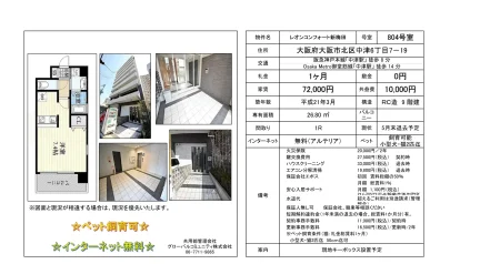 レオンコンフォート新梅田 804号室 0