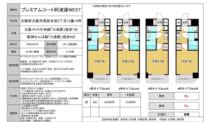 プレミアムコート阿波座WEST 202号 0