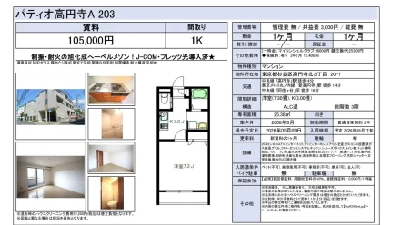 パティオ高円寺A 203 203号 0