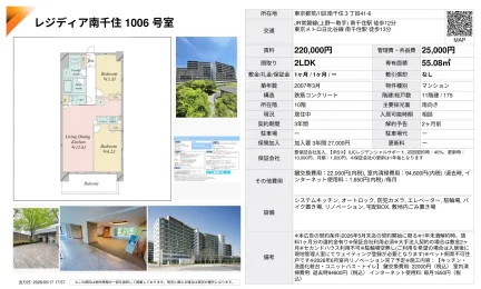 レジディア南千住 1006号 0