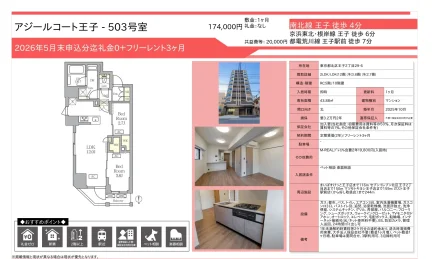 アジールコート王子 503号 0
