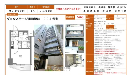 ヴェルステージ蒲田駅前 904号 0
