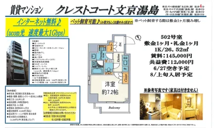 築地コート文京湯島 502号 0
