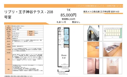 リブリ王子神谷テラス 208号室 0