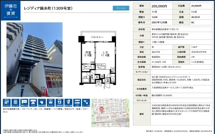伊藤忠レジディア錦糸町 1309号 0