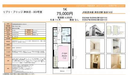 リブリブリッジ 津田沼 303号 0