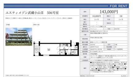 エスティメゾン武蔵小山ⅡI 506号 0
