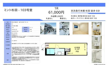 ミント杉田-103号室 103号 0
