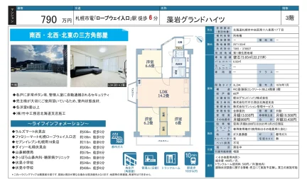藻岩グランドハイツ 3階 0