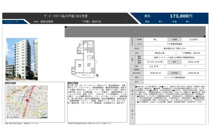 ザ・パークハビオ品川戸越 301号室 301号 0