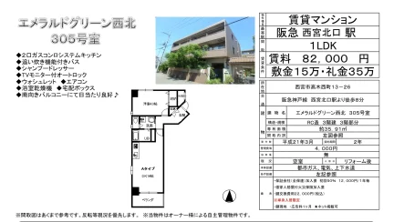 エメラルドグリーン西北 305号室 305号 0