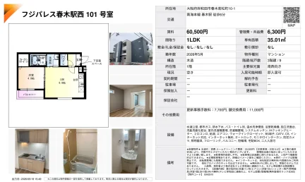 フジパレス春木駅西 101号 0