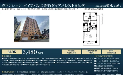 ダイアパレス豊平 3LDK 0