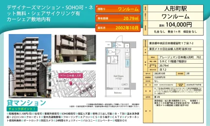 アレージュマン日本橋人形町 702 702 0