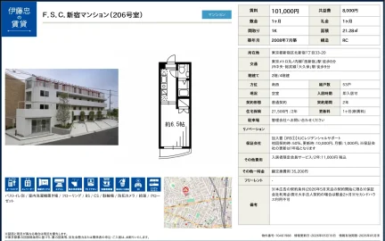 伊藤忠F.S.C.新宿マンション 206号 0