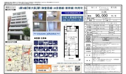 ミッドコート新大阪 404号 0