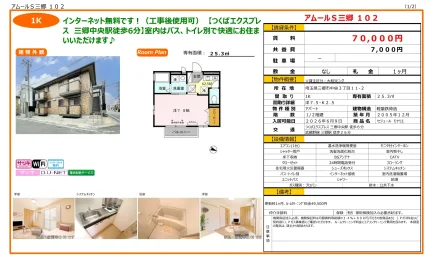 セジュール モナリエ 102号 0