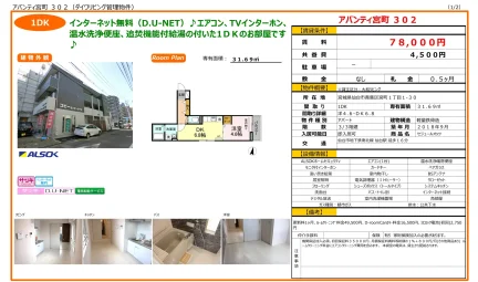 アバンティ宮町 302 302号 0