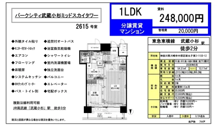 パークシティ武蔵小杉ミッドスカイタワー 2615号 0