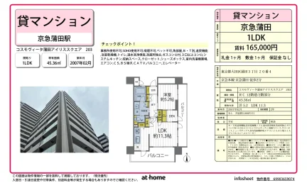 コスモヴィータ蒲田アイリススクエア 203号 0