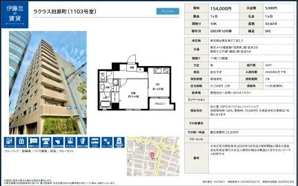 ラクラス田原町 1103号 0