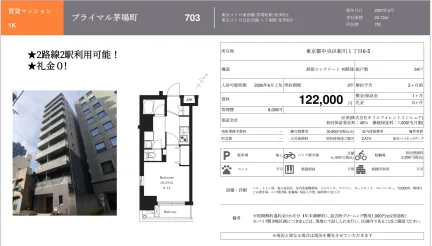 プライマル茅場町 703 0