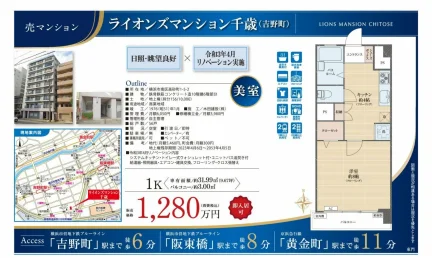 ライオンズマンション千歳 1K 0