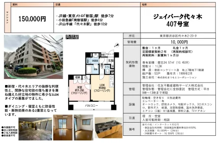 ジェイパーク代々木 407号 0