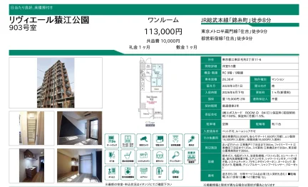 リヴィエール猿江公園 903号 0