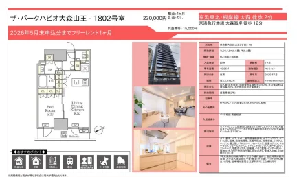 ザ・パークハビオ大森山王1802号室 1802号 0