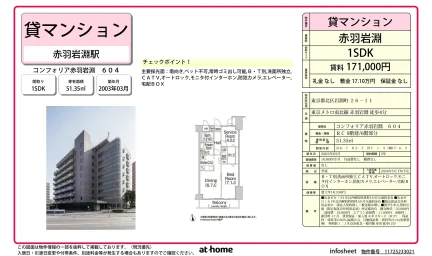 コンフォリア赤羽岩淵 604 604号 0