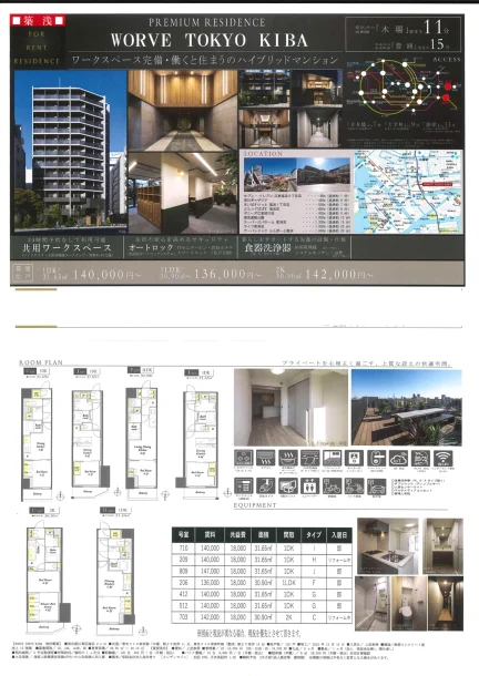 プレミアム レジデンス ワーク 東京 江東区 1LDK 0