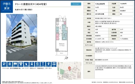 伊藤忠ドゥーエ清澄白河 II (404号室) 404号 0