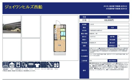 ジェイワンヒルズ西船 318号 0