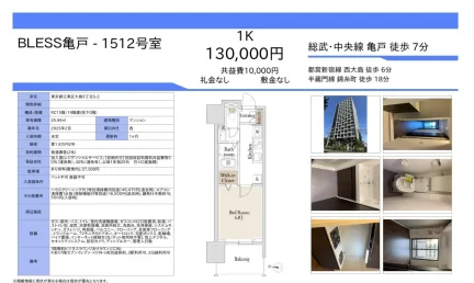 BLESS亀戸1512号室 1512号 0