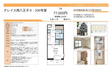 グレイス西八王子Ⅱ 206号室 206号 0