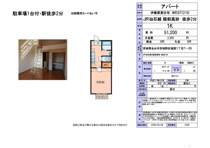 伊藤賃貸住宅 WEST (219) 2号 0