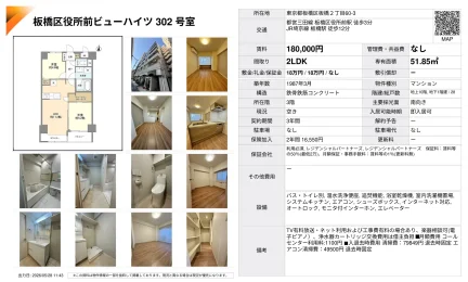 板橋区役所前ビューハイツ 302号 0