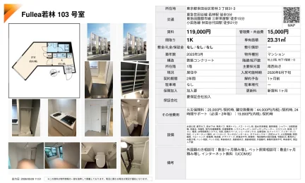 Fullea若林 103号室 103号 0