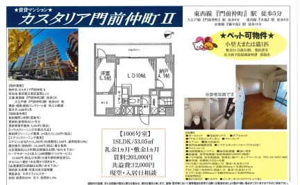 カスタリア門前仲町Ⅱ 1006号 0