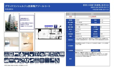 グランドコンシェルジュ西巣鴨アジールコート 403号 0
