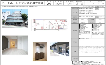 ハーモニーレジデンス品川大井町 206号 0