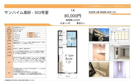サンハイム高砂 303号 0