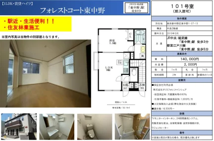 フォレストコート東中野 101号 0