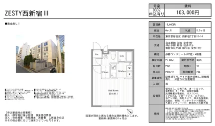 ZESTY西新宿Ⅱ 0302号 0