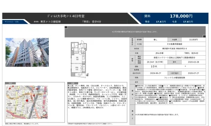 ディームス大手町ノース 403号 0