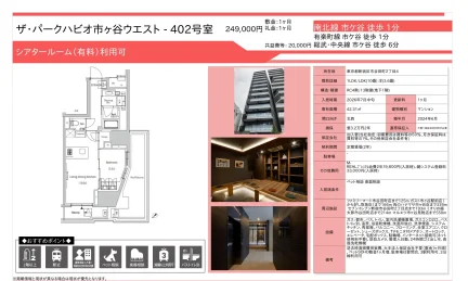 ザ・パークハビオ市ヶ谷ウエスト402号室 402号 0