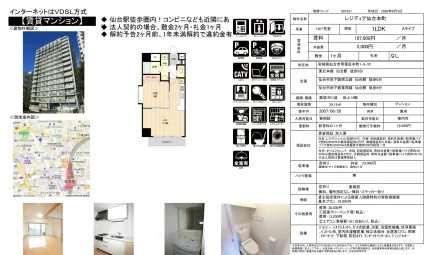 レジディア仙台本町 1301号 0