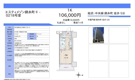 エスティメゾン錦糸町 0218号 0
